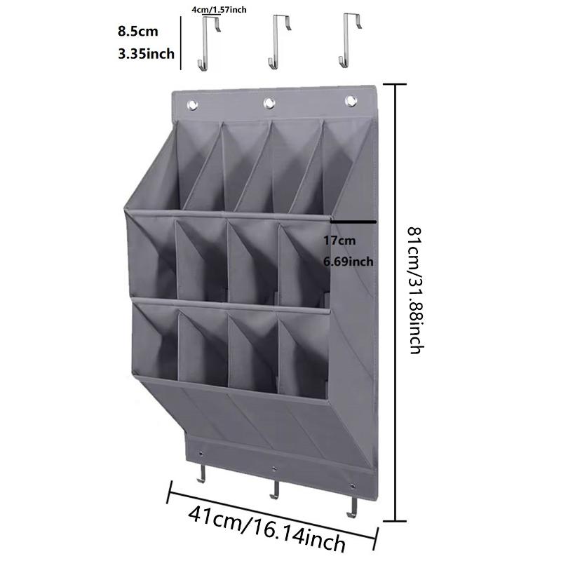 Multi-pockets Wall Storage Bag Large Over Door Hanging Shoe Organiser Behind Doors With 4 Metal Hooks Shoes Rack Storage Bags