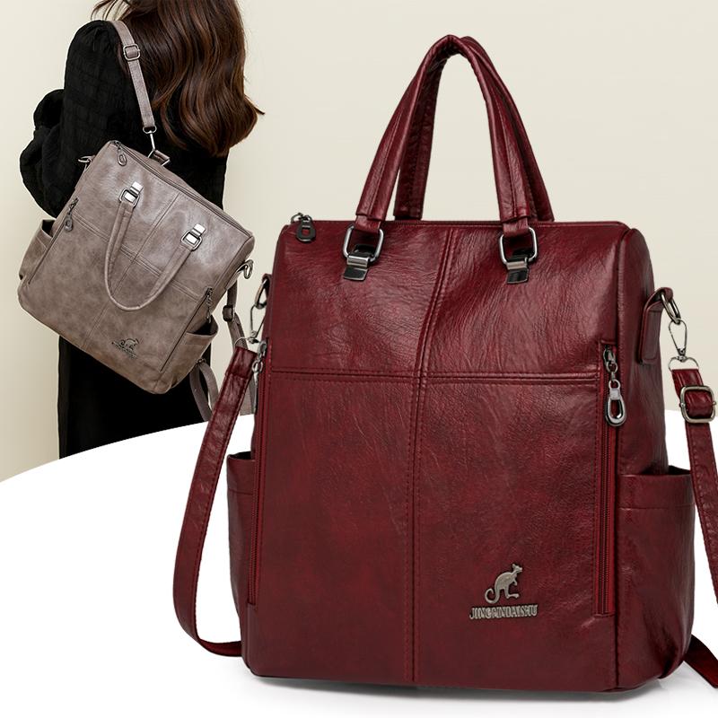 Damski plecak vintage wielofunkcyjny skórzany PU torba na ramię dużej pojemności ręczna torba crossbody do codziennych dojazdów do pracy i weekendowych wyjść