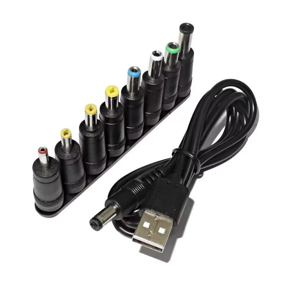 DC Connector USB To DC Cable 8 Tips Selectable Connector Tips 5V Charging Cord Electronic Devices