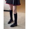 Sheepskin version elastic socks boots retro thin boots women's bow retro style thin high boots but knee boots
