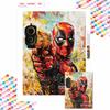 5D DIY Diamond Art Painting Kits for Adults, Deadpool Full Round Crystal Diamond Kits for Beginner for Home Wall Decorate