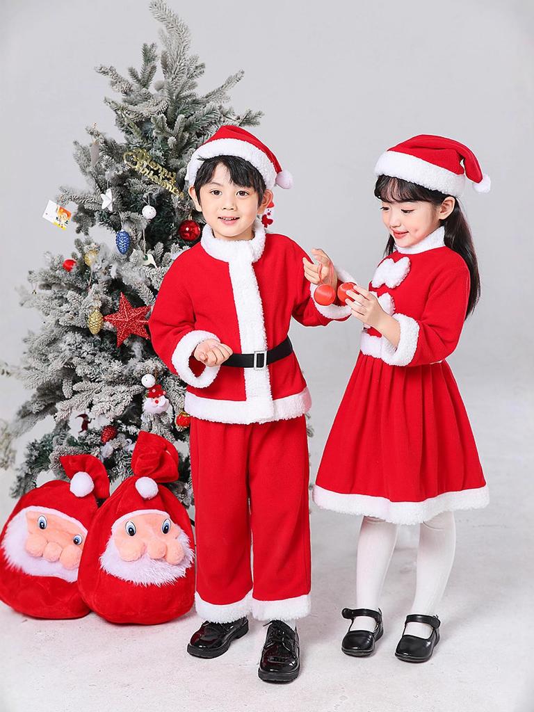 Lalapala Santa Cosplay Costume for Christmas Santa Santa Claus Cosplay Cute and Warm Kids Costume with Hat for Girls and Perfect for Cultural School