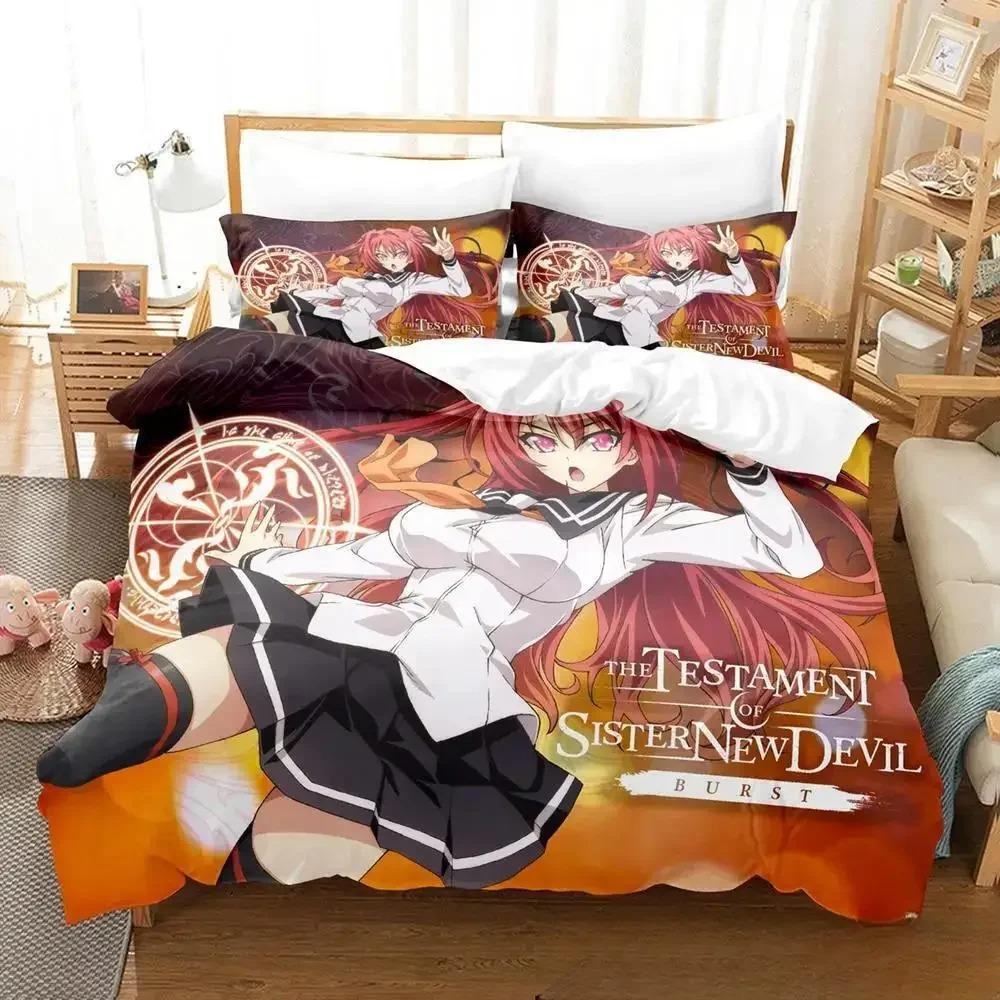 Anime Testament of Sister New Devil Sängklädesset, Påslakan Sängset Överkast Kuddfodral, King Queen Twin Size Pojkar Flickor Vuxen