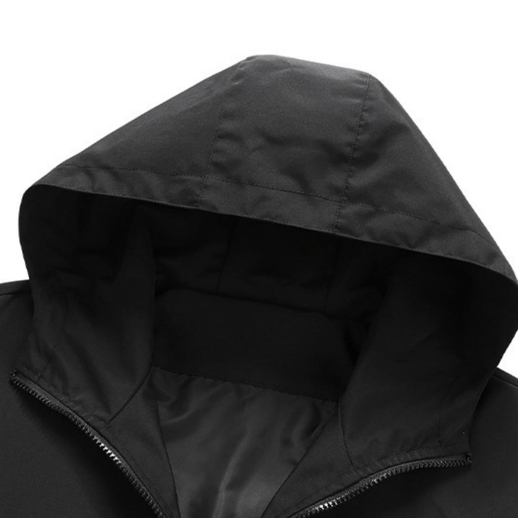 Men's Solid-color Casual Sports Outdoor Jacket, Men's Windproof Breathable Hooded Zipper Jacket