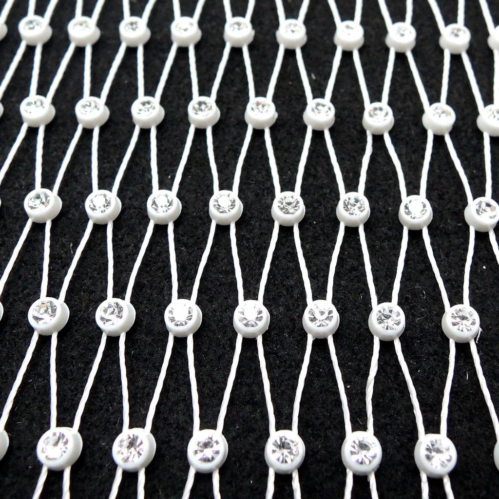 1 Yard Crystal Diamand Fishing Net Fabric Hollow Out Stretchy Mesh Lace Fabric For Sewing  Dress Bag Shoe Garment Material