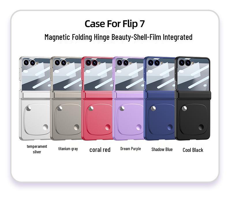 GKK Ultra-Thin Magnetic Makeup Mirror Case for Samsung Z Flip7 - Full Coverage Folding Screen Protection