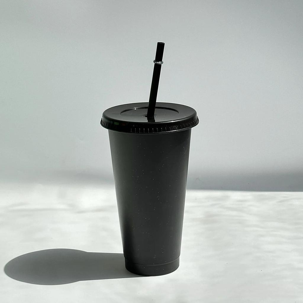 5pcs 24oz plastic cups with lids&straw reusable water bottle party cold cups Hard Plastic Cup Wedding Party Summer Drinkware