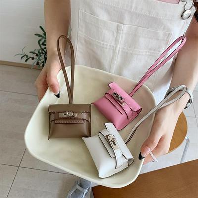 Lussuoso Astuccio per Auricolari in Pelle PU Ciondolo Borsa Cordoncino da Appendere Portamonete Organizer Portamonete Portachiavi Pendente Elegante Accessorio per Borsa Borsa Portaoggetti