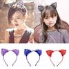Flickor Barn Söta Svarta Kattöron Huvudbonad Fest Spets Hår Huvudband Hårband