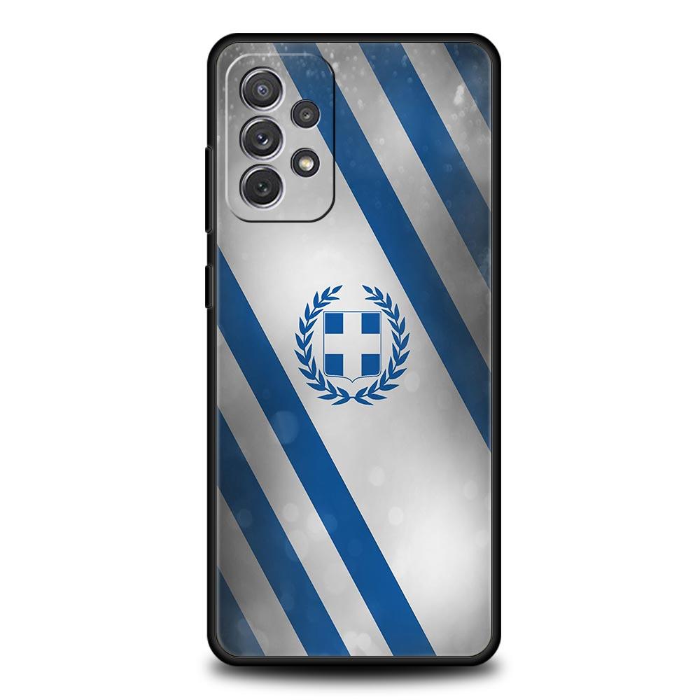 Phone Case for Samsung Galaxy A13 A15 A17 A07 A21S A22 A23 A25 A31 A73 A32 A52 A52S A41 5G Soft TPU Shell Greece Greek Flag Bags