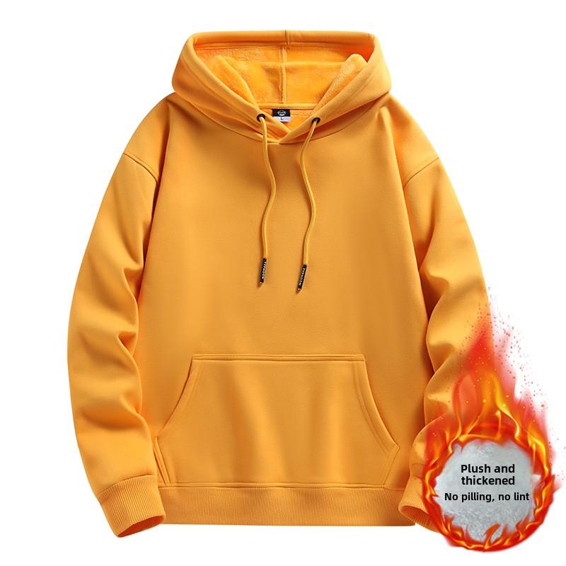 GMXIA men Spring and winter youth plus fleece thickened men's fleece hoodie hoodie wear jacket men's pullover coat