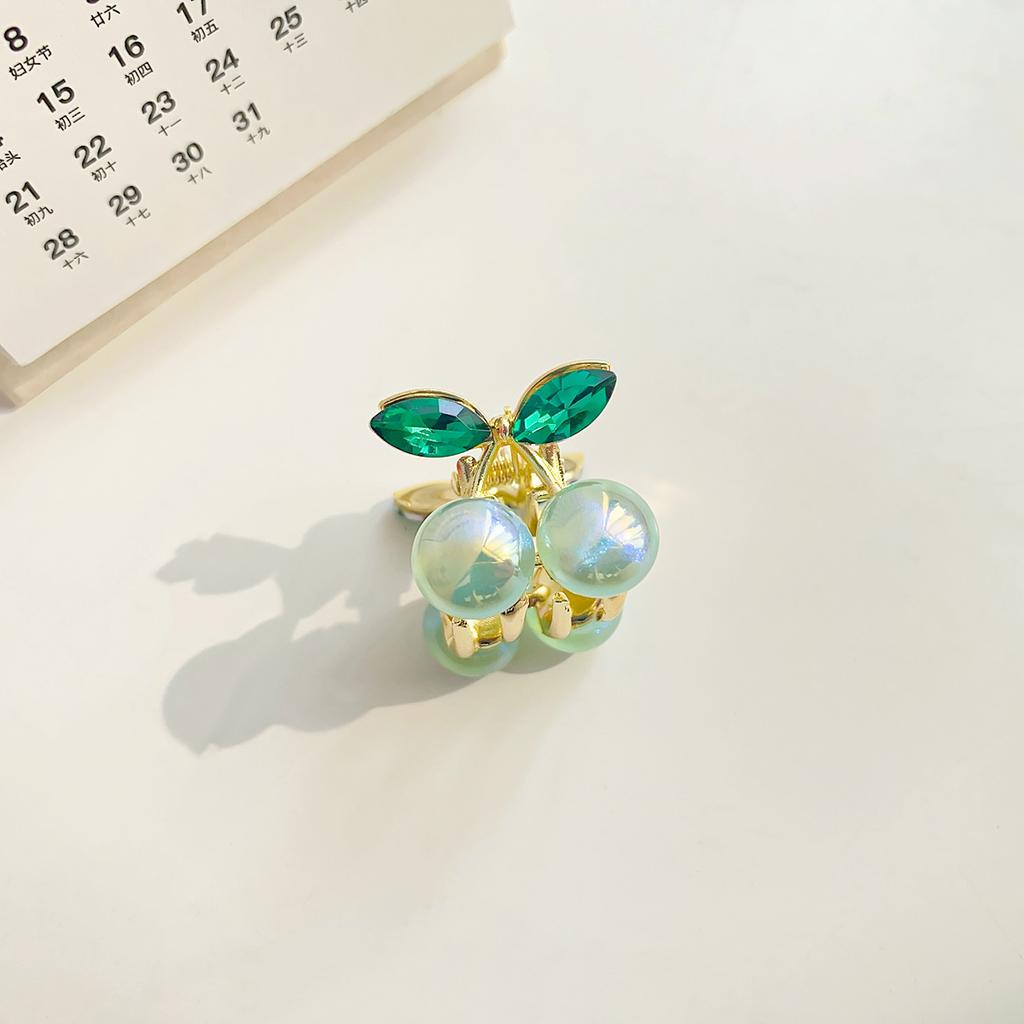 Jemné křišťálové třešňové mini malé vlasové drápy kovové kamínkové sponky do vlasů pro ženy, sponky do vlasů s krabím klipem, vlasové doplňky