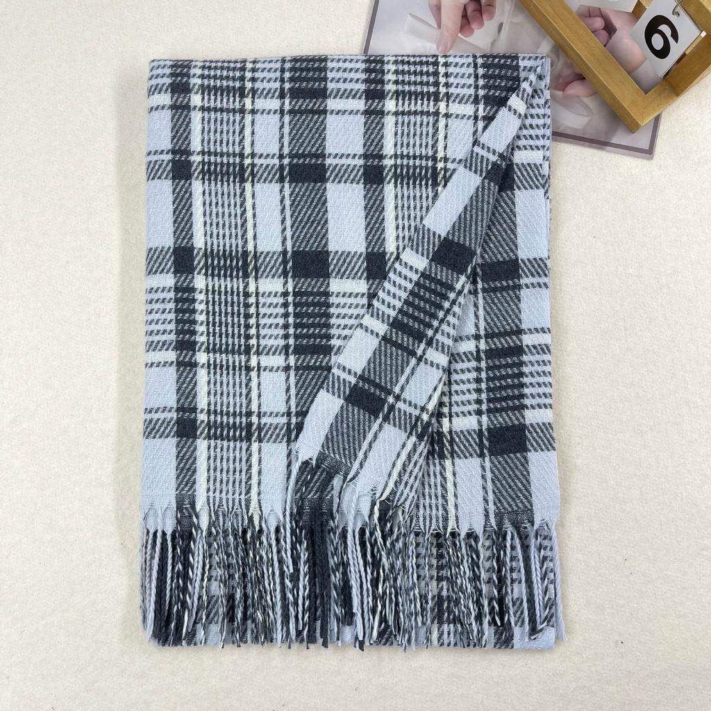 Stylish British Retro Plaid Scarf Women Man Fall Winter Korean Version Iimitation Cashmere Soft Warm Scarves Male Female Muffler