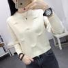 Women's Knitted Top Autumn Winter Korean Style Loose Sweater Crew Neck Pullover Long Sleeve Short Length Base Layer Upper Garment
