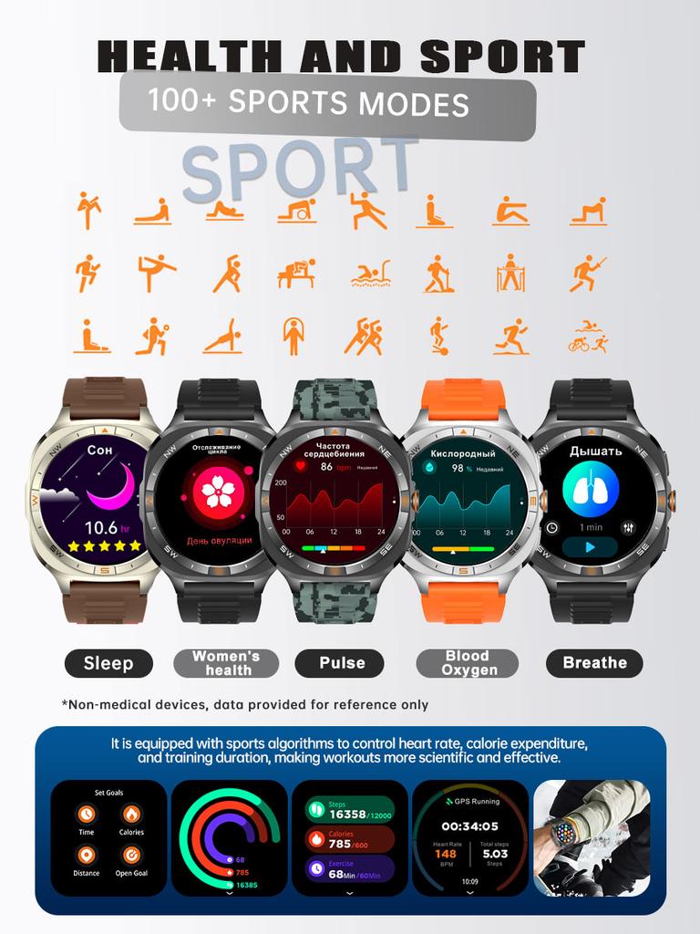 SACOSDING Men's GPS Smart Watch Built-in GPS Compass Altitude BP DIY Video Album GPS Sports Watch For Android IOS