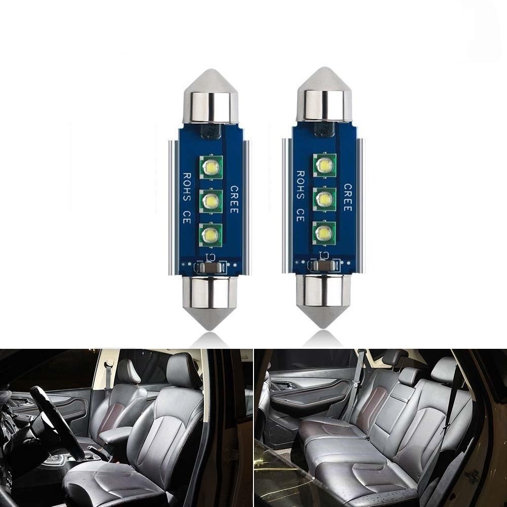 

2 шт., сигнальная лампа, гирлянда, светодиодная лампа 31 мм, 36 мм, 39 мм, 41 мм C5W C10W, светодиодная лампа для салона автомобиля, подсветка номерного знака, белая, 12 В 39mm-2Pcs белый