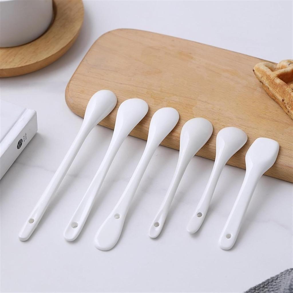 Spoons White Porcelain Tea Spoon, Espresso Spoons, Ceramic Spoons, Ceramic Teaspoon, Ceramic Spoons Small, Spoon for Tea, Tea Spoon for Loose Tea,
