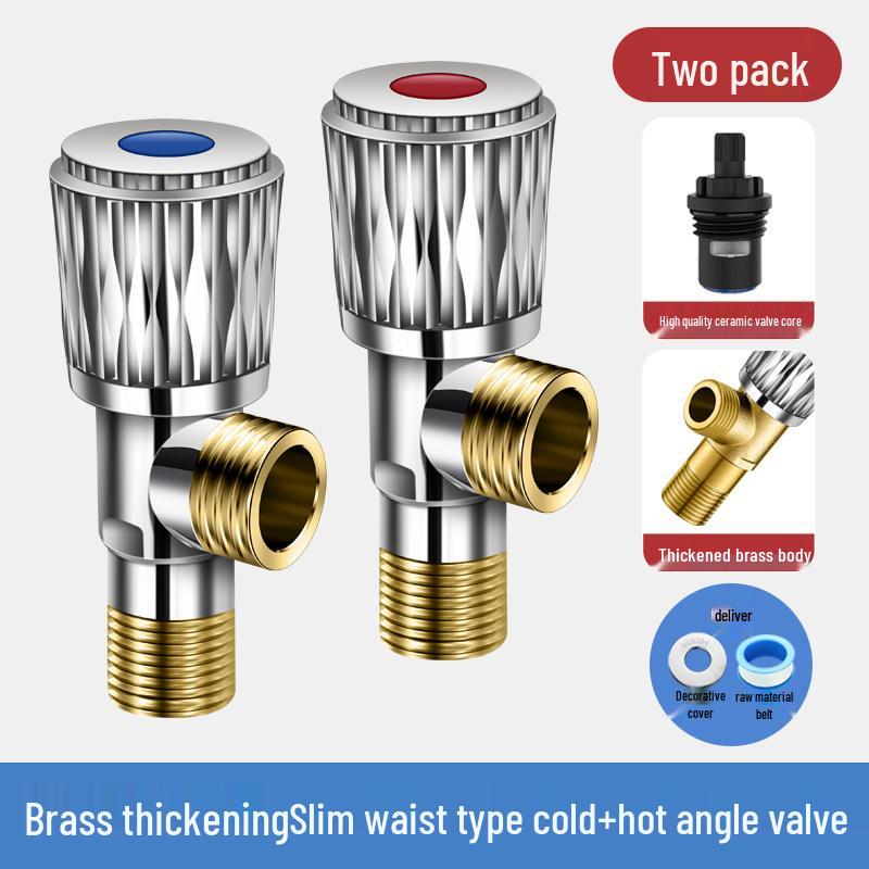 Universal All-Copper Dual Outlet Angle Valve for Household Hot/Cold Water Systems