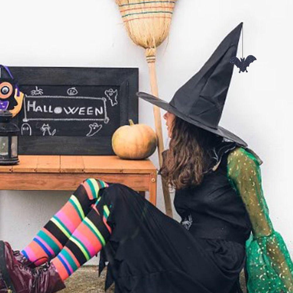 Pleated Modern Witch Hat Black Purple Makeup Props Leisure Halloween Hat  Travel