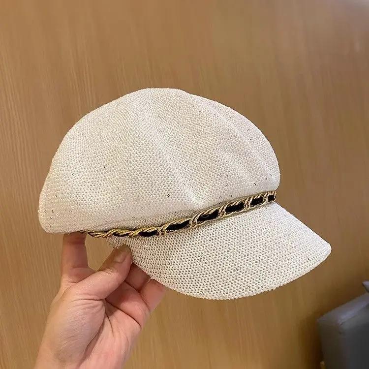 Spring Summer Korean Style Women Octagon Baseball Cap Breathable Mesh Sun Hat Fashion Casual Outdoor