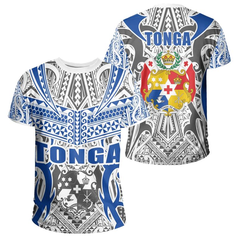 T-shirt da uomo con grafica della bandiera di Tonga, T-shirt oversize stampate in 3D per uomo donna, Top alla moda a maniche corte, Sportswear Streetwear