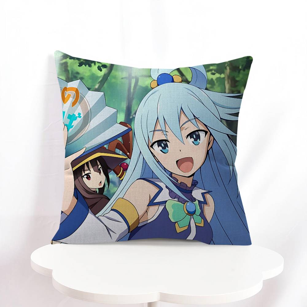 Aqua Konosuba Anime Personalized Picture Text Home Decorative Pillows Household Gifts 45x45cm