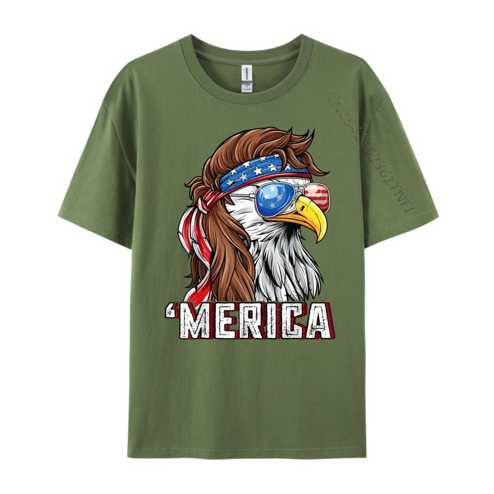 Merica USA American Flag Patriotic 4th of July Bald Eagle Funny Shirts Camiseta Easter Day