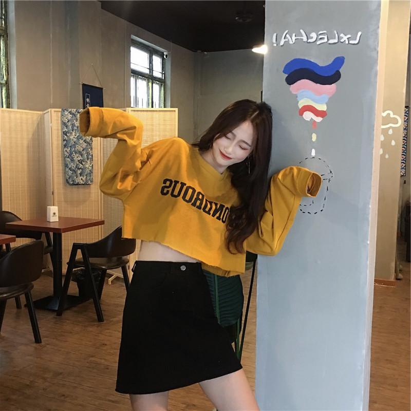 Women Korean Style Loose Short Sleeve Cropped Printed Casual T Shirt