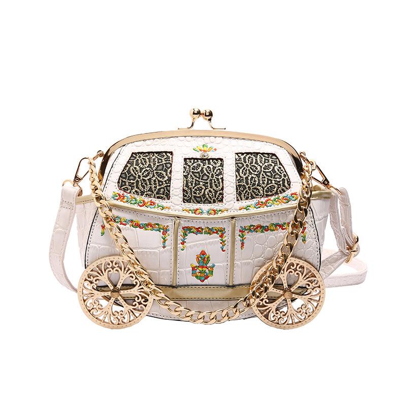 Královský kočár Večerní psaníčka pro ženy Výšivka Večerní párty Kabelka přes tělo Luxusní Nádherné Krokodýlí kabelky