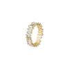 Fashion Cubic Zirconia Square Open Adjustable Ring for Women Men Gold Silver Color Metal Ring Party Everyday Engagement Jewelry