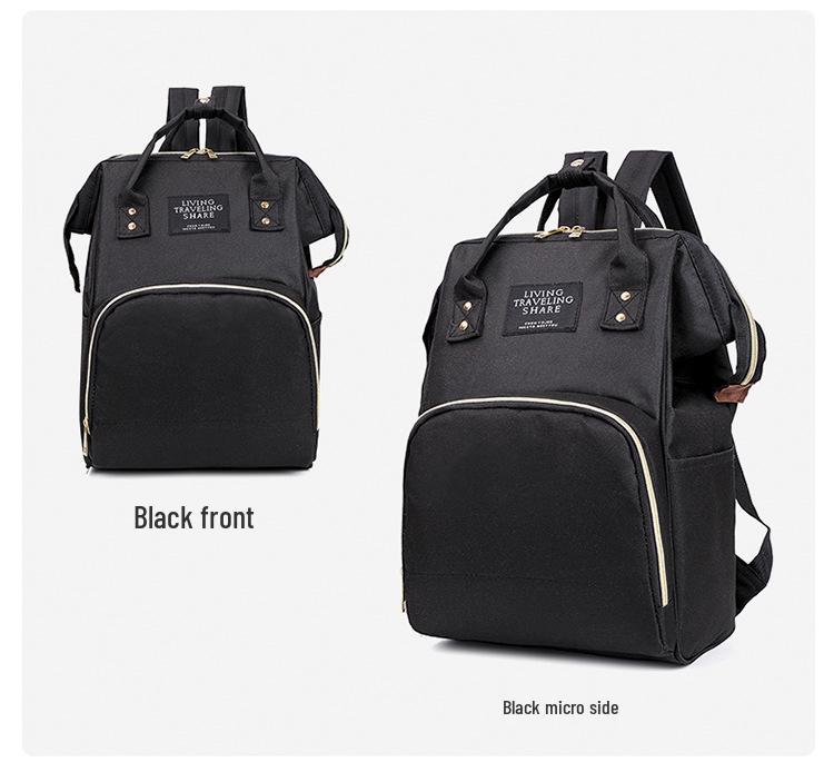 New Fashion Canvas Mummy Bag: Colorblock Backpack for Mom, Large Capacity Baby Bottle Handbag