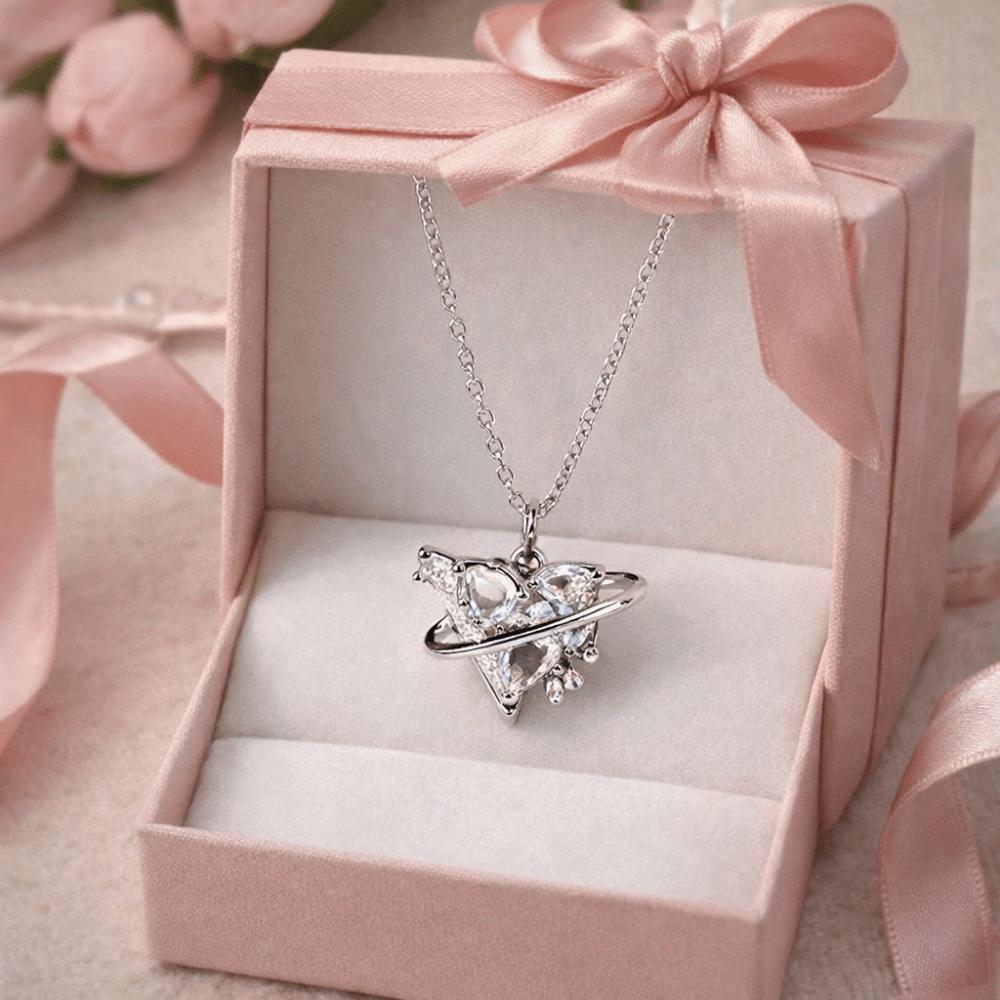 Light Luxury Design Love Sphere Necklace Sweet Elegant Style Sphere Necklace  Fashion Accessory