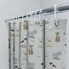 Luxury Pink Bath Curtain with Monogram Print for Bathroom Decor, Modern Shower Curtain Waterproof Fabric Home Decoration Size: 7