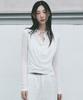 Nigaennikol Drape Collar Slim Top_Ivory