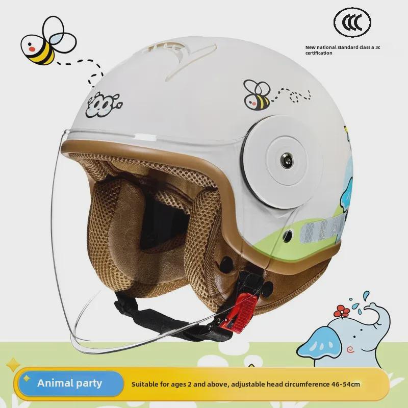 Kids' Motorcycle Helmet - Cartoon Design for All Seasons