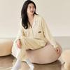 Spring and Autumn Modal Pajamas Women's Autumn Long-sleeved Cardigan Lapel Loose Ladies Home Service Suit Thin Section
