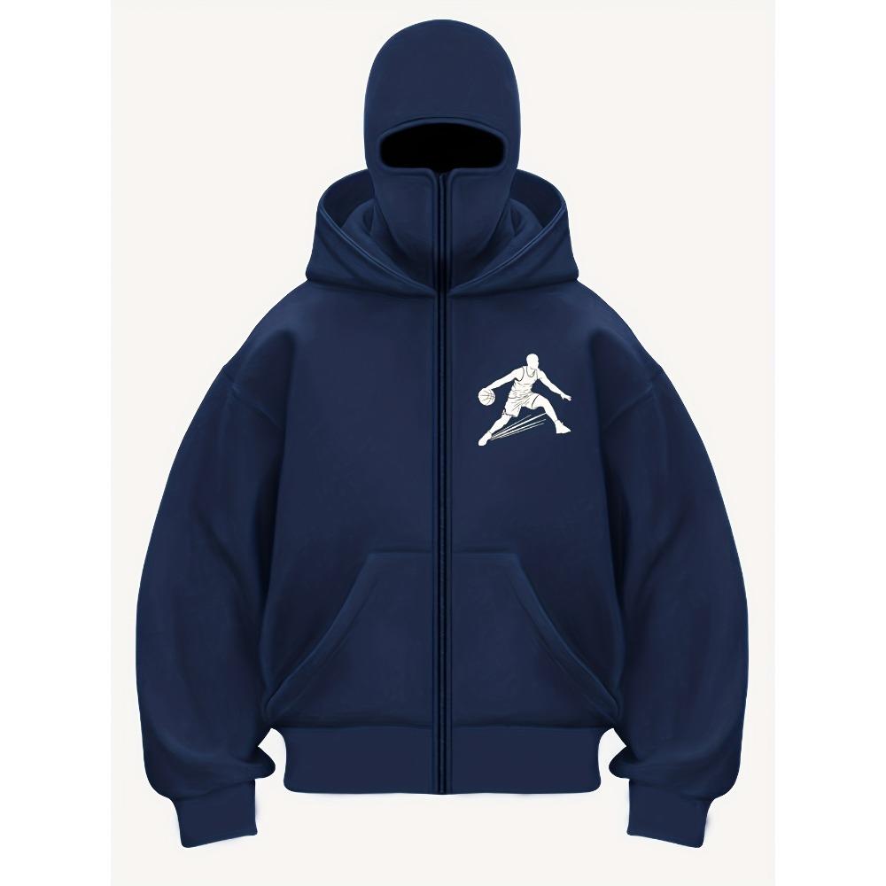 A Fashionable Hooded Zipper Sweatshirt Suitable for Both Men and Women In Autumn and Winter, with a Sporty Style Double Neck