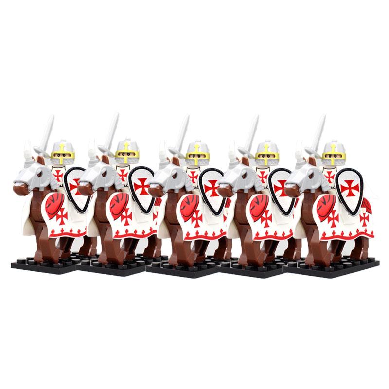 

Средневековый II Warfare Temple Тевтонские рыцари Тамплиеры Госпитальеры с Холли Сепулькер Боевой конь Фигурка Строительный блок Детские игрушки