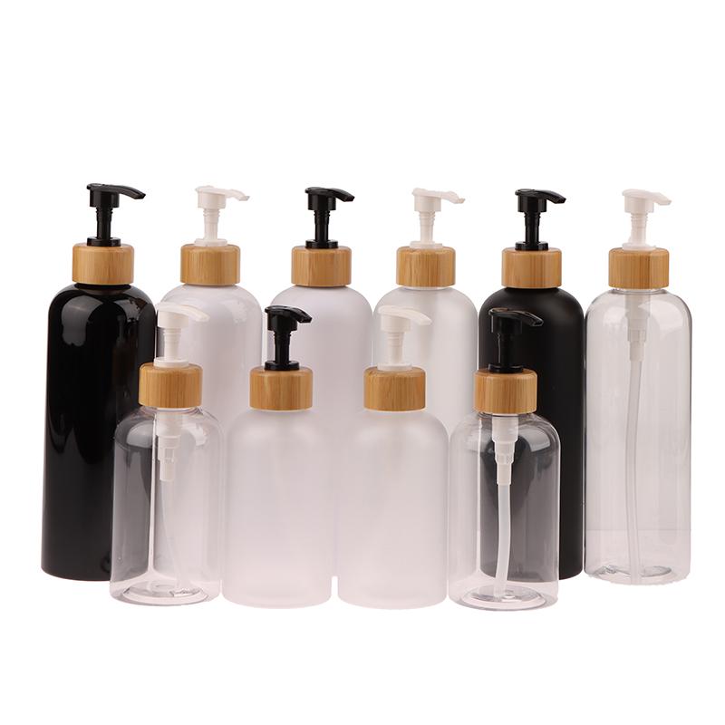 300/500 ml bambusový dávkovač s pumpičkou do kúpeľne, na misku pre domáce zvieratá, mydlo na riad, prázdna fľaša, na doplnenie pleťového mlieka, sprchový gél, tekutý, matná nádoba