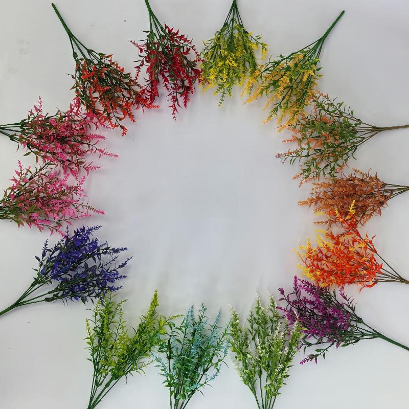 Lifelike Artificial Lavender Fake Flower Safe BPA-free Plastic Faux Plant 34cm 1Pcs for Wedding Home Coffee Table Decor
