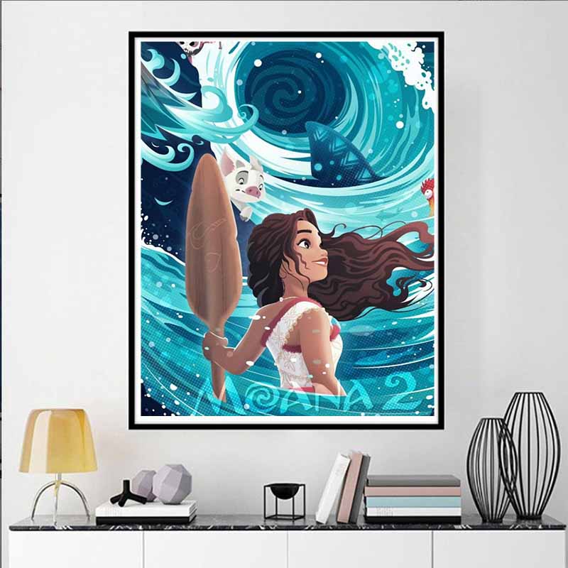 Disney Diamond Painting 5D DIY Moana 2 Fan Art Illustration Art Mosaic Embroidery Decoration Cross Stitch Gift