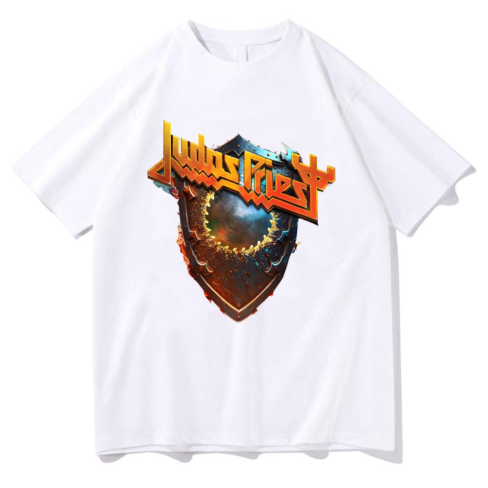 Judas Priest Shield of Pain Tour 2025 Tshirts Judas Priest Band Metal Rock Clothes Men Women Cotton Crewneck Unisex T-shirts Y2K