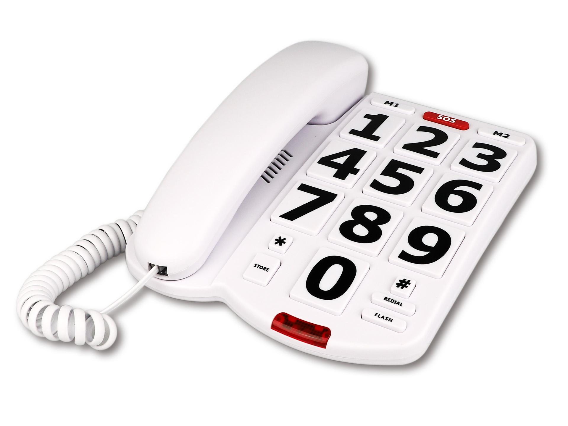 

Проводной телефон с большими кнопками для пожилых людей, регулируемой громкостью, модель на английском языке