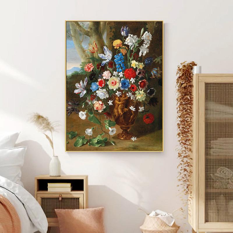 Europe Vintage Canvas Painting Wall Art Home Decor Still Life With Flowers In A Vase Nordic Poster And Prints Pictures Cuadros