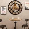 3D Large Retro Wooden Wall Clock House Heating Gift In Roman Numerals