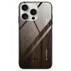 For iPhone 16 Pro Max Case TPU Frame Tempered Glass Back Phone Cover Wood Texture
