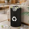 Coș de depozitare sticle goale de capacitate mare cu mâner din aluminiu 82L Sac colector sticle apă uzată Coș de reciclare pliabil