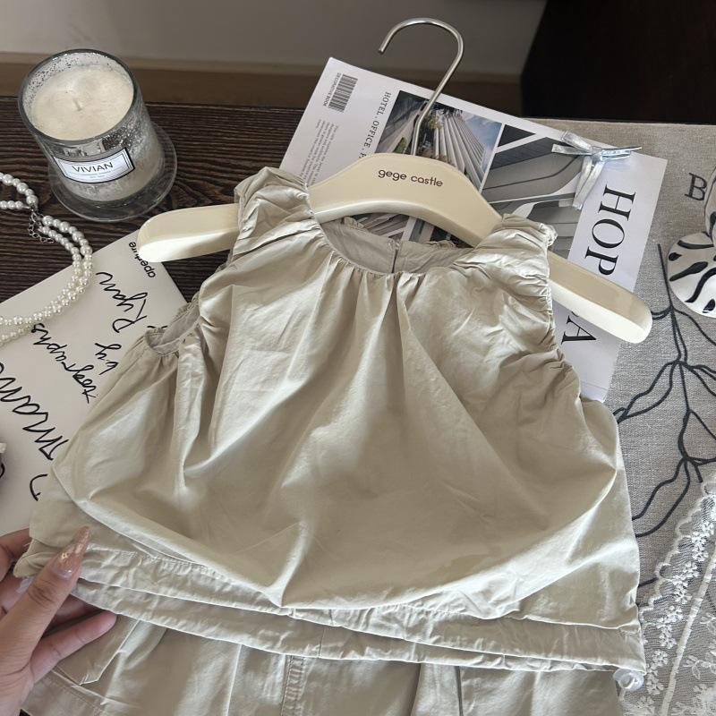 Girls' Fashionable Summer Two-Piece Set: Vest Top & Cargo Skirt