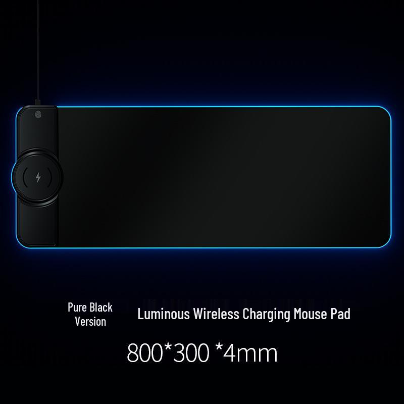 RGB Gaming Mouse Pad with Wireless Fast Charging (15W/10W/7.5W), Soft Surface, Colorful Light Effects, Phone Charger