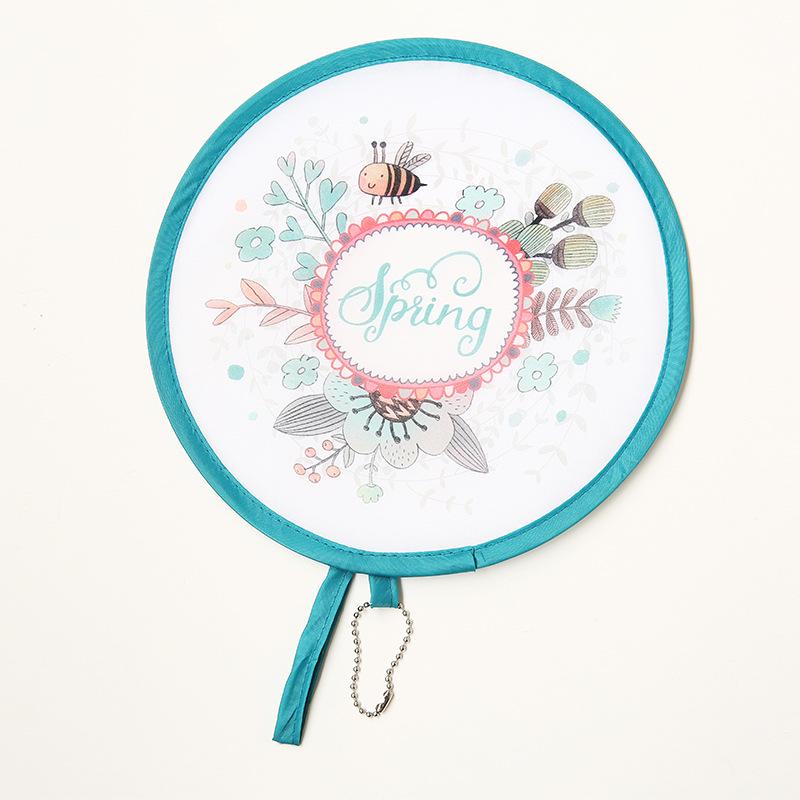 Children's Cartoon Mini Round Folding Fan - Portable and Compact Summer Fan for Kids and Adults